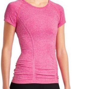 Athleta Neon Pink Rouched Top